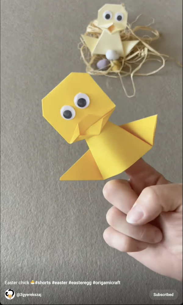 easter chicken origami